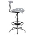 thumbnail image 3 of Flash Furniture Vibrant White and Chrome Drafting Stool with Tractor Seat, 3 of 5