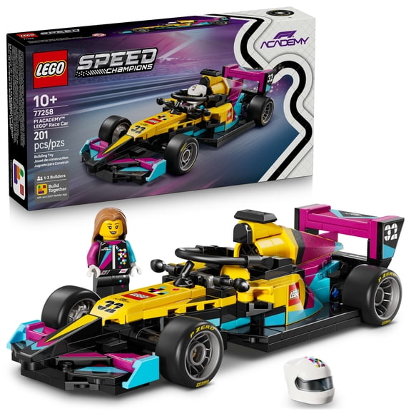 LEGO Speed Champions F1 ACADEMY LEGO Race Car Building Toy - Pretend Play Racing Vehicle W/F1 ACADEMY Minifigure - Play & Display Toy Car for Boys & Girls, Ages 10  - Gift Idea for Birthdays - 77258