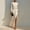 White, variant on Women's Crew Neck Long Sleeve Maxi Dress Waist Ruched Side Split Elegant Slim Fit Long Gown Black,L