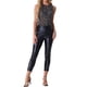 thumbnail image 2 of INSPIRAR CHIC Top de Brillo para Mujeres con Ribete a Rayas, Transparente, para Fiesta, Sin Mangas, Negro Plateado L, 2 of 6