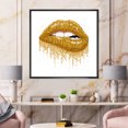 thumbnail image 2 of Designart 'Girl Lips With Glitter Gold Sparkles' Modern Framed Canvas Wall Art Print, 2 of 5