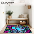 thumbnail image 3 of ODIKA 8'x10' Machine Washable Non-Slip Area Rug, Vibrant Octopus with Whimsical Coral Wave Motifs and Artistic Swirls High Traffic Rug with Pad, Pink, 745474, 3 of 8