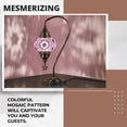 thumbnail image 2 of DEMMEX Authentic Turkish Lamp, Made in Turkey, Turkish Moroccan Mosaic Table Bedside Lamp, 100% Handcrafted, Antique Brass Color Metal Body and Decorated Metal Base, Gooseneck, 15" (Lilac), 2 of 8