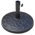 thumbnail image 1 of Base Ronde en Résine de 26 Lb pour Parasol, Support de Marché pour Mât Φ1,5 Pouces, Φ1,89 Pouces, pour Cour Arrière, Jardin, Bronze, 1 of 7