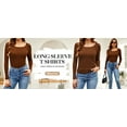 thumbnail image 5 of MOSHU Thermal Tops for Women Scoop Neck Slim Fit Basic Top Ribbed Thermal Undershirts Layering Tee Womens Long Sleeve Shirts, 5 of 11
