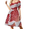 thumbnail image 1 of Vestido de manga corta con textura de carne en primer plano, vestidos elegantes para mujer, ropa femenina, vestido, 1 of 7