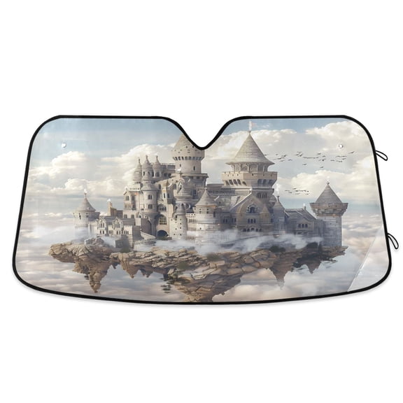 Castles Float in Air Car Windshield Sun Shade Foldable Car Front Window Visor Heat and UV Protection 53x23.5