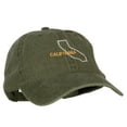 thumbnail image 5 of California with Map Outline Embroidered Washed Cotton Twill Cap - Olive OSFM, 5 of 5