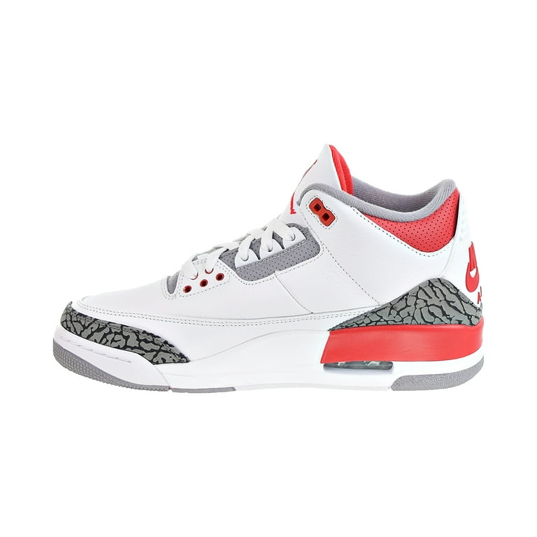 Air Jordan Men's 3 Retro 'Fire Red' Leather Upper, Elephant Print