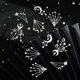 thumbnail image 4 of 1 caja de 12 colgantes de acero inoxidable con diseño de luna y estrella, de 6 estilos, con planetas y galaxias., 4 of 6