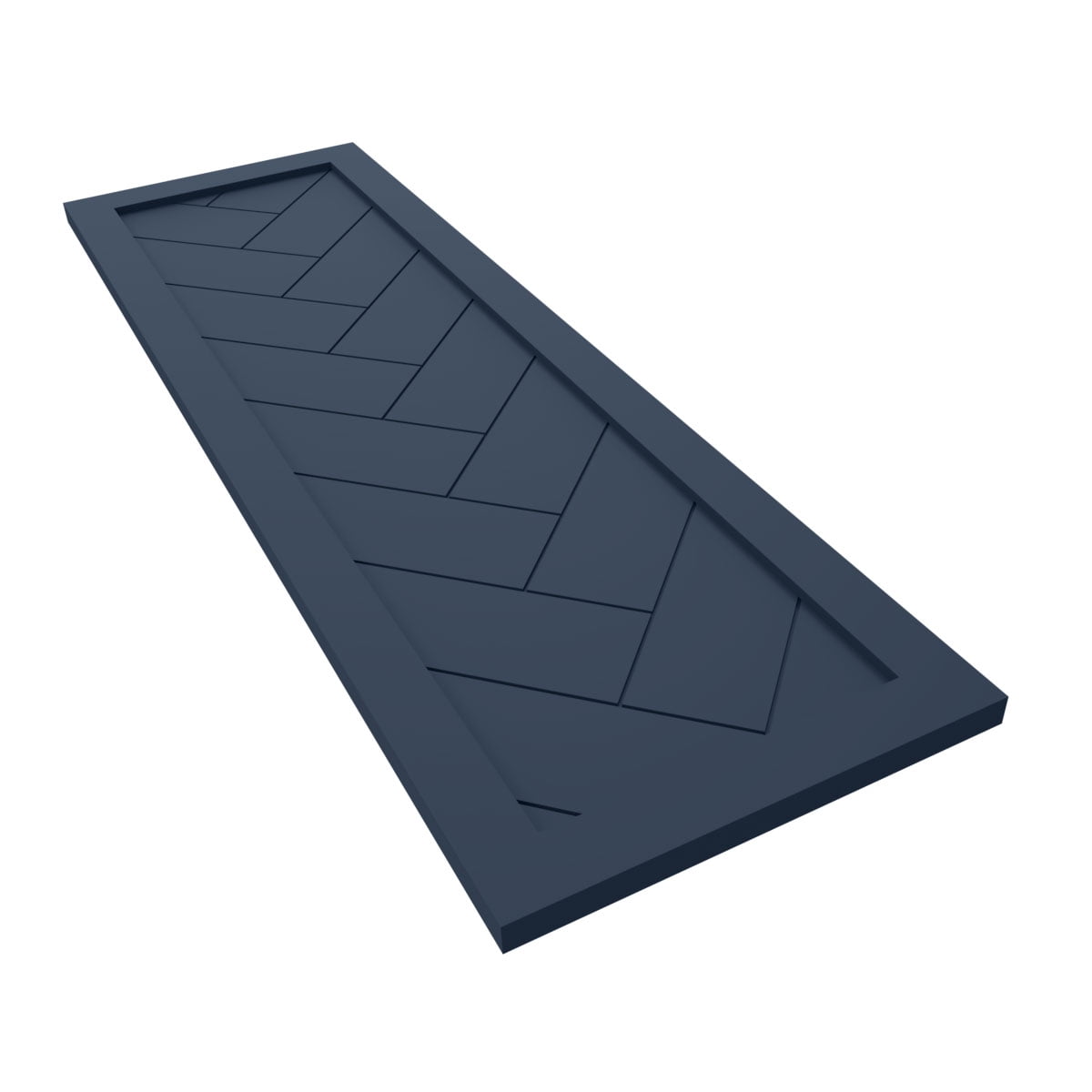 Ekena Millwork 18"W x 37"H True Fit PVC Single Panel Herringbone Modern Style Fixed Mount Shutters, Starless Night Blue (Per Pair - Hardware Not Included)