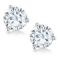 thumbnail image 2 of Gem Stone King 14K White Gold Moissanite Friction Back Martini Stud Earrings for Women Men | 1.60 Cttw | | Round 6MM | Fine Jewelry Gifts for Women Mom Wife Her, 2 of 6