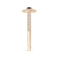 thumbnail image 3 of ANGARA Natural Vintage Style Sapphire Halo Ring with Milgrain Detailing in 14K Rose Gold for Women (Size-3mm) | September Birthstone, Anniversary, Jewelry Gift for Women | Natural Blue Sapphire Ring, 3 of 9