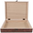 thumbnail image 7 of LOLIPPYY 1 Pc Wooden Storage Case Simple Storage Container Box with Lock (Brown), 7 of 7