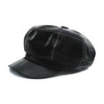 thumbnail image 2 of Béret Chapeau d'Hiver pour Femmes Chapeau en Cuir Creux Chapeau pour Hommes Chapeau Octogonal en Cuir Mode Fête Rétro Britannique Béret, Design Classique, 2 of 2