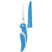 Cuda Fishing Fillet Knife, 4", Titanium Bonded, with Blade Cover, Blue