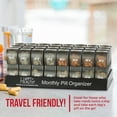 thumbnail image 4 of Monthly Pill Organizer - AM/PM Daily 32 Compartment Dispenser, Black, 4 of 10