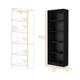 thumbnail image 4 of 4 Tiered Bookcase In Black For Office - Modern Storage Unit Shelves Elegant & Versatile, 4 of 6