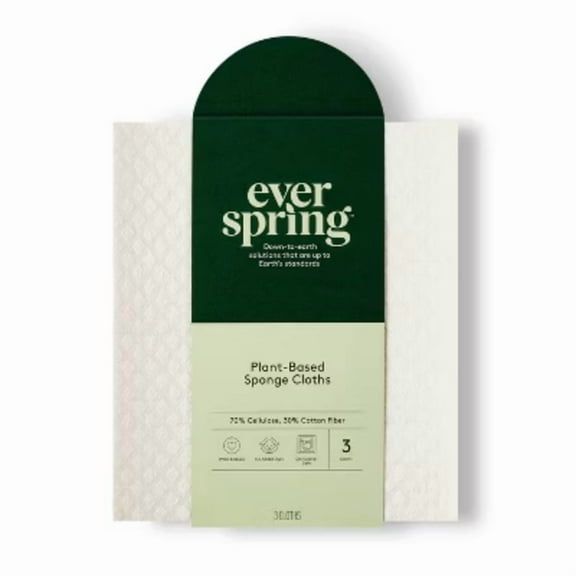 Dish Sponge Cloths - 3ct - Everspring