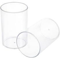 2 Pcs Acrylic Pen Holders Round Shape Clear Pencil Holder Make up Brush Holder Pen Pot Organizers Pen Cup Container Pencil Storage Basket for Home Office Desk Stationery Storage 2.6"×4"