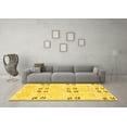 thumbnail image 3 of Ahgly Company Machine Washable Indoor Rectangle Abstract Yellow Modern Area Rugs, 8' x 10', 3 of 4