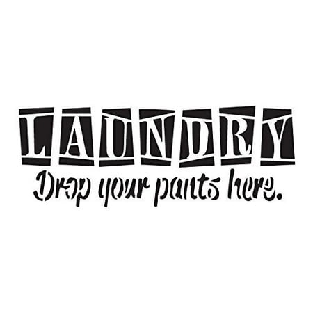 - Laundry Drop Your Pants Here Stencil by StudioR12 | Fun House Word Art - Medium 18 x 7.5-inch Reusable Mylar Template | Painting, Chalk, Mixed Media | Use for Crafting, DIY Home Decor - STCL1223_3