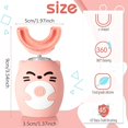 thumbnail image 3 of HLONK Kids Sonic Electric Toothbrush U Shaped Electric Toothbrush Automatic Timer Toothbrush IPX7 Waterproof 5 Clearing Modes Cartoon Modeling Design for Child 2-6 (Cat Style), 3 of 5
