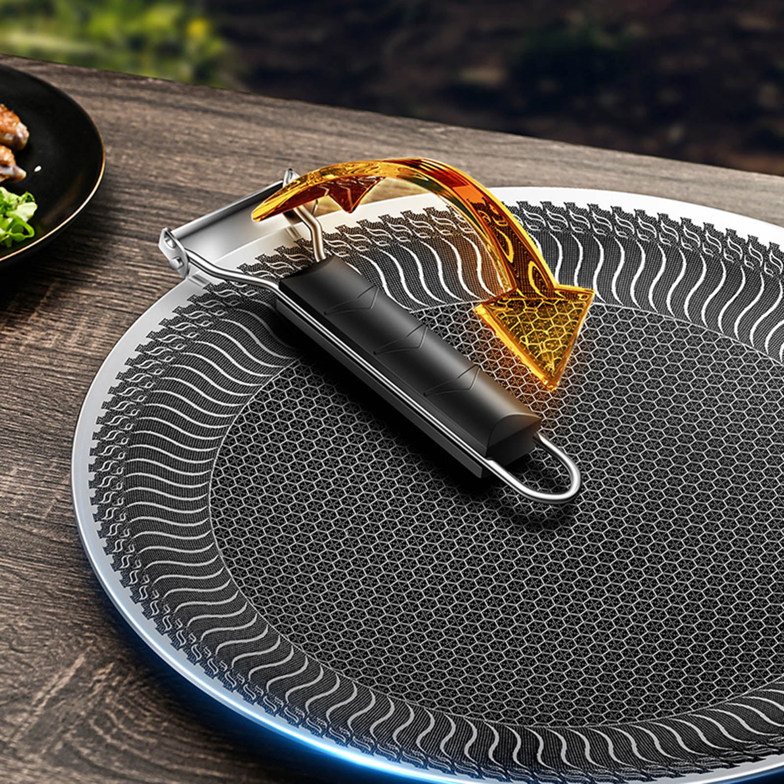 Grills Pans Outdoor Campings Fryings Pans Nonstick Round BBQ Griddle Barbecues Plate for Inductions, Stove,Electric Cooktops