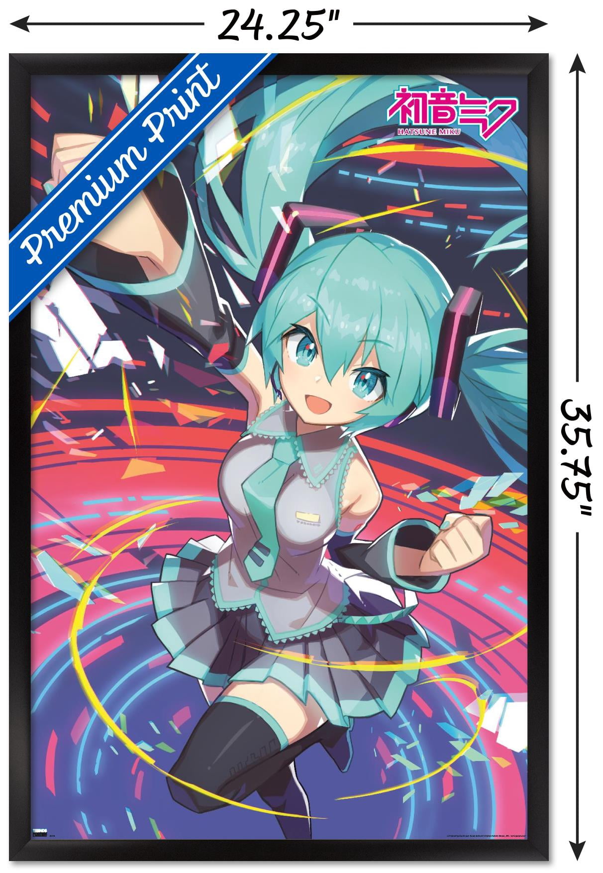Hatsune Miku - Fist Wall Poster, 22.375" x 34", Framed