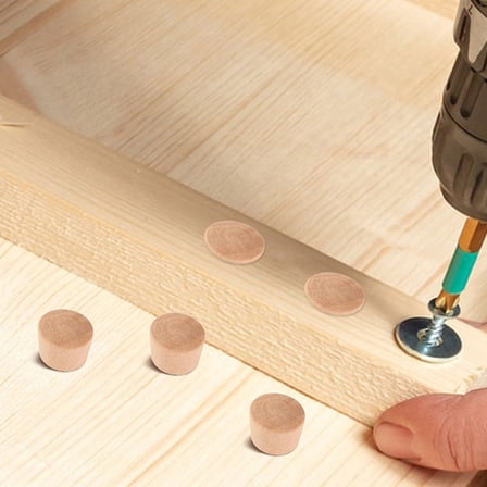 Soimiss 50pcs Carpenter Bee Wood Plugs Khaki Wood Drill Holes Cover DIY Enthusiasts