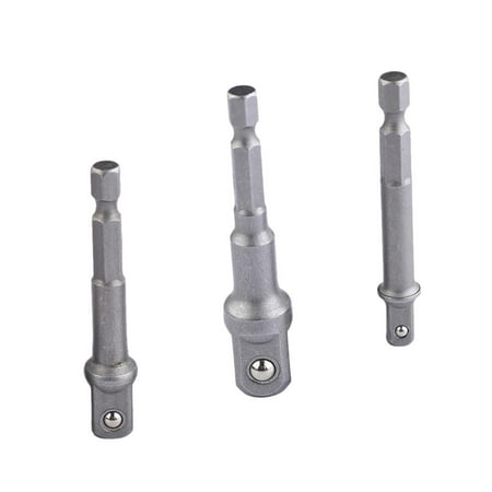 

Set of 3 Pieces 1/4 3/8 1/2 Power Drill Bit Drivers Socket Bar Adapter Extension Bar