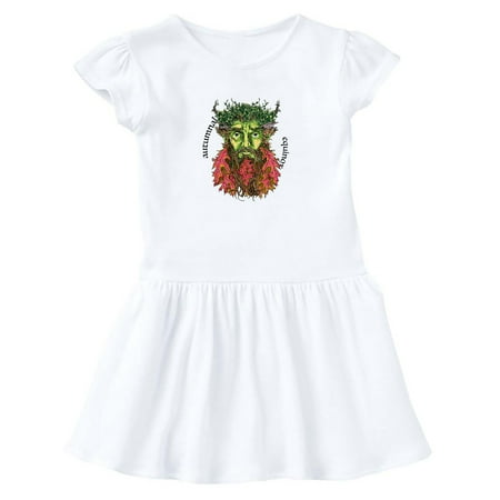 

Inktastic Autumnal Equinox Green Man into Fall Gift Toddler Girl Dress