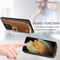 thumbnail image 5 of Feishell for Samsung Galaxy S21 Ultra Wallet Case, Zipper Purse with 360 Rotatable Ring Kickstand, Premium PU Leather Shockproof Magnetic Buckle Credit Card Slots Holder Phone Case for Women Men,Brown, 5 of 9
