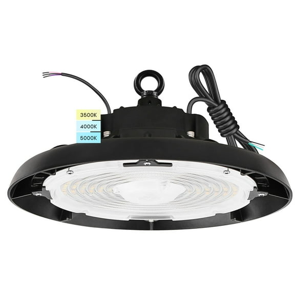 Luxrite 100/120/150W UFO High Bay LED Shop Lights, Up to 22500 Lumens, 3CCT, 5FT Hardwire Cable, IP65, UL Listed