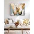 thumbnail image 4 of Butterfly Wall Art for Living Room,Canvas Picture Wall Decor for Bathroom Bedroom,Modern Abstract Teal Brown Oil Painting Painting Artwork for Office Kitchen Hallway Dining Room Home Decor 24"x32", 4 of 8