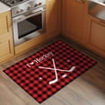 thumbnail image 2 of Area Rug 2x3ft, Hockey Sports Star Red Buffalo Plaid Washable Rugs for Living Room Bedroom, Black Check White Shadow Soft Non-slip Area Rugs Rectangle Floor Carpet for Dining Room, 2 of 9