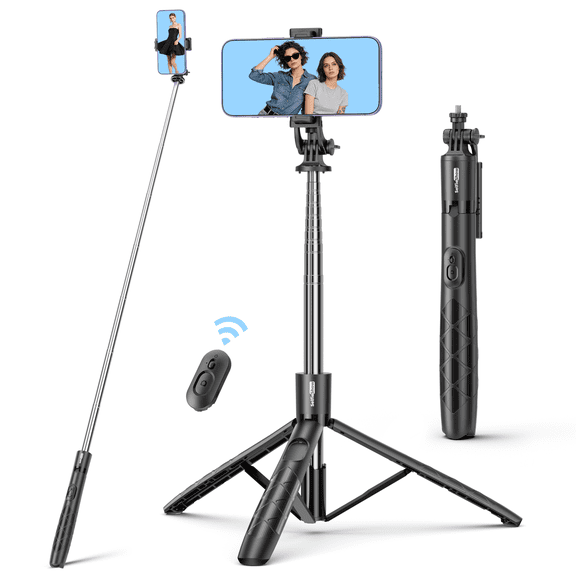 71" Phone Tripod & Selfie Stick, All in One Extendable Cell Phone Tripod with Wireless Remote, Tripod Stand for iPhone & Travel Tripod 360° Rotation Compatible with iPhone Android Phone, Camera