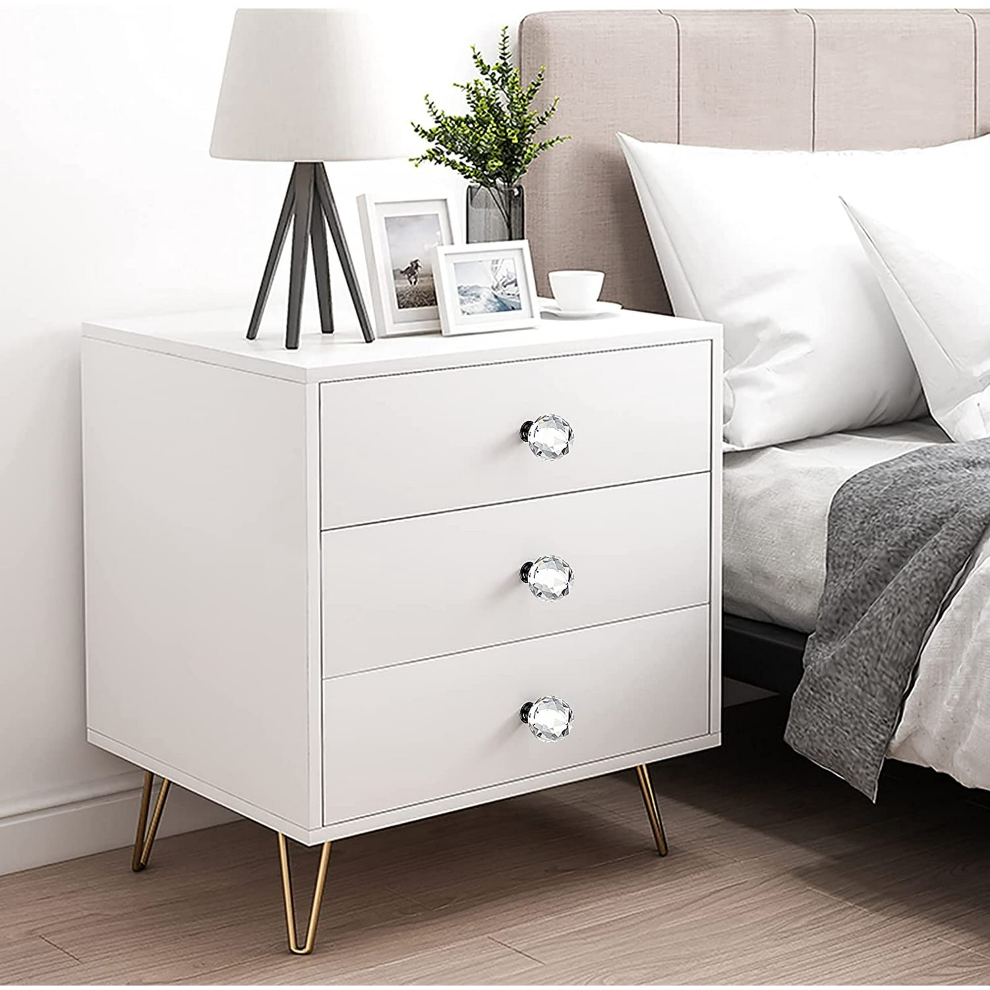 Lot De 12 Boutons De Placard En Cristal Transparent En Forme De Diamant