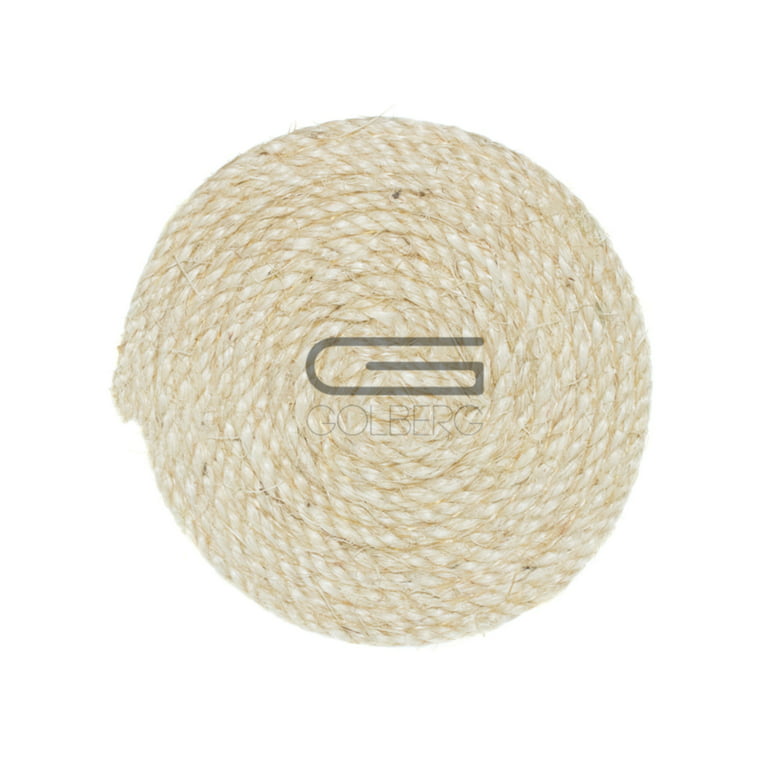 Golberg Twisted Sisal Rope Available in 1/4, 5/16, 3/8, 1/2, 3/4, and 1-Inch Diameters in Various Lengths, Size: 1/4 inch, White