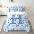 thumbnail image 2 of Castle Fairy Personalized Initial Letter H 7-Piece Twin Bedding Sets for Teens Children,Love Heart Print Bedding Comforter Set,Cartoon Bowknot Breathable Sheet Sets,Microfiber Bedroom Decor, 2 of 8