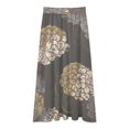 thumbnail image 3 of Floral Dark Grey Pattern Design Women High Waist Midi Skirt Elegant Midi Skirt High Waist A-line for Women, 3 of 4