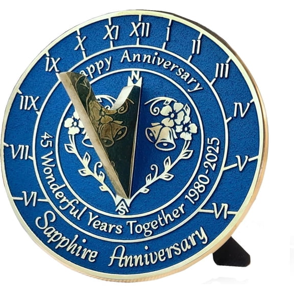 45th Sapphire Wedding Anniversary 2025 Sundial Gift
