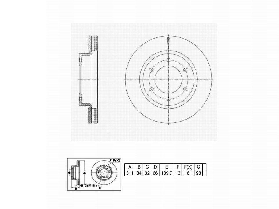 UltraHC Coated High Carbon Brake Rotor, Front UR009727, Ford Ranger 2021-2019
