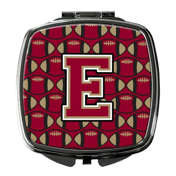 Letter E Football Garnet and Gold Compact Mirror