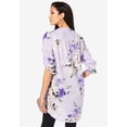 thumbnail image 3 of Roaman's Women's Plus Size Floral Y-Neck Pintuck Tunic – Adjustable Long Sleeve Button-Front, Relaxed Shirt Style, 3 of 4