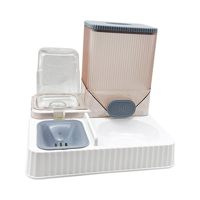 Comedero y dispensador de agua para gatos, bebedero para mascotas, comederos para perros, alimentador para gatos, dispensador de agua para mascotas, Gris sin cuenco Yinane Cuencos para gatos
