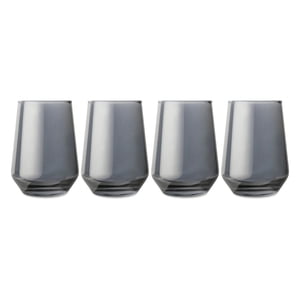 Thyme & Table Smoke Angled Stemless Wine Glasses, Set of 4