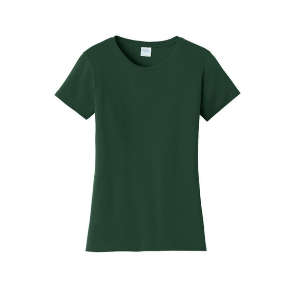 Port & Co Adult Female Women Plain Short Sleeves T-Shirt Forest Green Small
