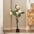 thumbnail image 3 of GDF Studio Bergweg Artificial Rose Tree, Green and Pink Champagne 3.8' x 2', 3 of 10