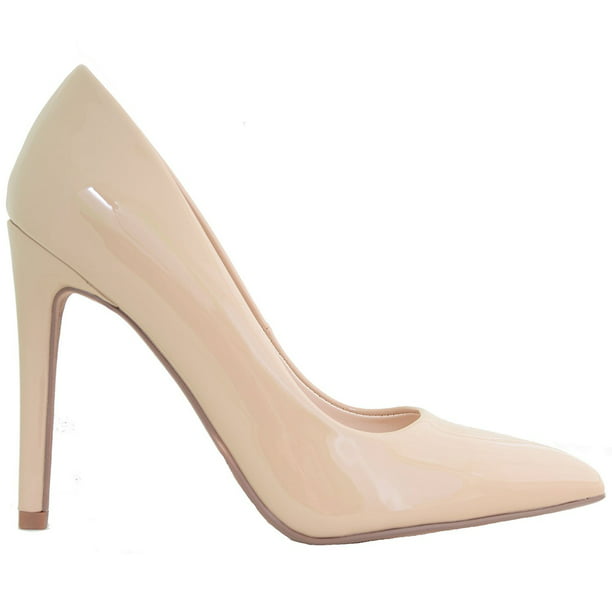 Kan ikke overlap Anmeldelse Patent Classic Pointy Toe Women's Pumps Shoes Nude Vegan Patent Leather -  5.5 - Walmart.com